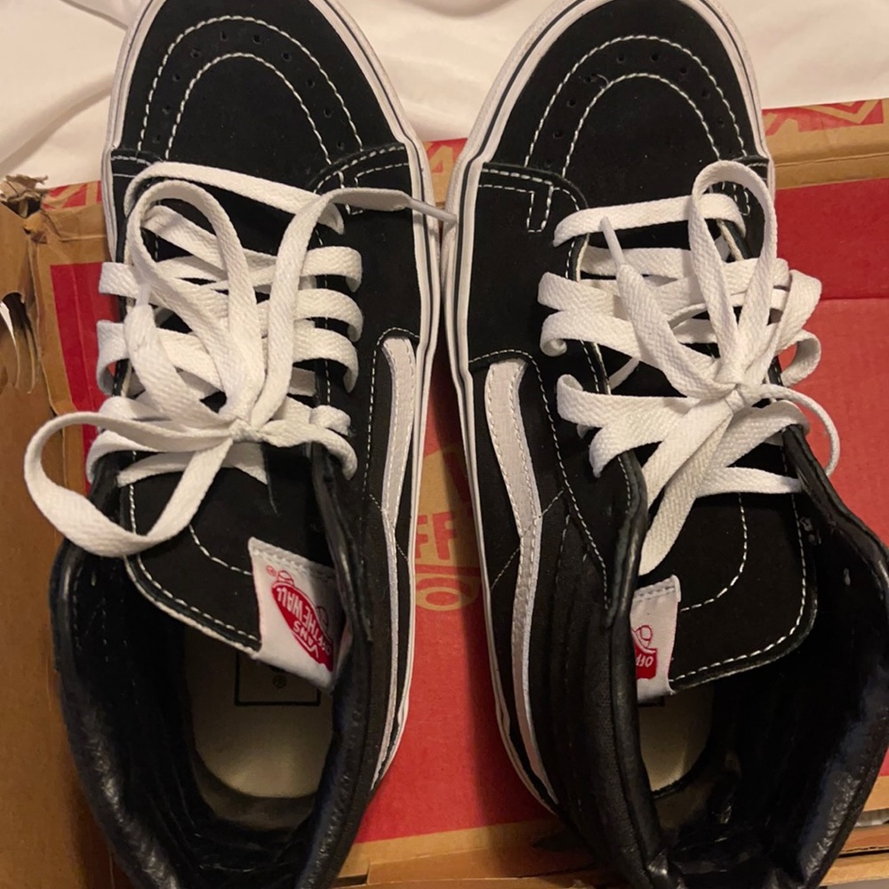 Black and white vans